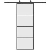 vidaXL drsna vrata z opremo črna 76x205 cm esg steklo, (21749503) | Shoptok.si