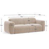 Cosmopolitan Design Siva baršunasti sofa 220 cm Strino – | shoptok.hr
