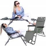 springos sklopiva vrtna ležaljka s podesivim položajem, siva | shoptok.hr