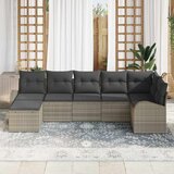  Sjedeća garnitura za vrt 7 pcs Svijetlo siva Poli Ratan | shoptok.hr