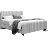 MID.YOU POSTELJA Z VZMETNICO 180 cm x 200 cm , les, tekstil, leseni material svetlo siva | Shoptok.si