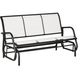 Outsunny 3-sedežna vrtna gugalna klop iz kovine in dihalne mrežaste tkanine, 151x75x85 cm, bež, (20754342) | Shoptok.si
