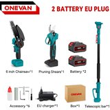 ONEVAN Telescopska električna žaga, 3500W moči, 6-palčna vodilna plošča, 2Bateriji 1Vtič, (5000156936) | Shoptok.si