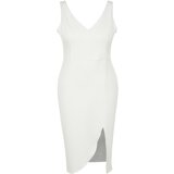 Trendyol Curve Plus Size Dress - White - Bodycon Cene