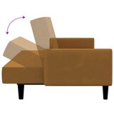  Dvosjed na razvlačenje smeđi baršunasti | shoptok.hr