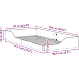  Krevet s daskama Voštano smeđa 90 x 190 cm Čvrsta borova drva | shoptok.hr