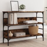 vidaXL Konzolna mizica dimljen hrast 100x32x75 cm inženirski les Cene