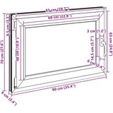  Okno za klet RISOR 90 x 70 cm PVC in steklo Antracit, (5000215248) | Shoptok.si