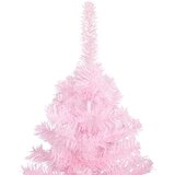  Umjetno osvijetljeno božićno drvce s kuglicama rozo 210 cm PVC | shoptok.hr