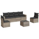Maison Chic Seti vrtnega pohištva - Vrtna garnitura - Vrtni pohištvo set 7-delna z blazinami siv poli ratan, (21803208) | Shoptok.si