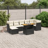 Maison Chic Seti vrtnega pohištva - Vrtna garnitura - Vrtni pohištvo set 8-delna z blazinami črn poli ratan, (21800617) | Shoptok.si