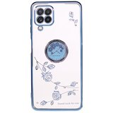 INORCO Ovitek za mobilni telefon s cvetličnim vzorcem za Samsung Galaxy A12 z okrasnim kamenčkom TPU galvaniziran pokrov s stojalom, (22033431) Cene