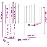  Uzglavlje za krevet crno 146 x 4 x 110 cm od masivne borovine | shoptok.hr