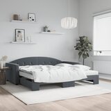  Dnevni krevet na razvlačenje tamnosivi 100x200 cm baršunasti | shoptok.hr