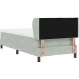 Box Spring krevet s madracem svijetlosivi 90x200 cm baršun | shoptok.hr