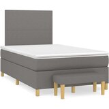  Krevet box spring s madracem tamnosivi 120 x 190 cm tkanina | shoptok.hr