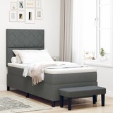 vidaXL Krevet s boxspringom s madracem i klupom tamno sivi 90x190 cm Tkanina Cijene