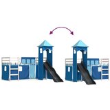  Krevet na kat s toboganom i zavjesama plavi 90 x 200 cm | shoptok.hr