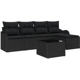  Sjedeća garnitura za vrt 6 kom. Crna poliratan 55 x 55 x 37 cm | shoptok.hr