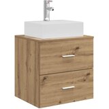 vidaXL Lavabo - Umivaonik s policom Hrast artisan 49 5 x 41 x 62 5 cm - Hrast artisan | shoptok.hr