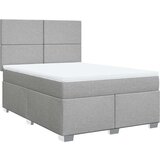 vidaXL Box spring posteljni z vzmetnico svetlo siv 140x190 cm blago | Shoptok.si