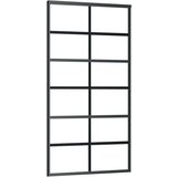  Drsna vrata ESG steklo in aluminij 102x205 cm črna, (20767335) | Shoptok.si