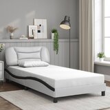  Okvir kreveta s LED-om bez madraca Hvar bijelo-crni 100 x 200 cm | shoptok.hr