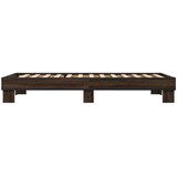 vidaXL posteljni okvir rjav hrast 90x190 cm inženirski les in kovina, (21142769) | Shoptok.si