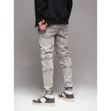 Ombre Men's denim jogger pants with rips and zippers - gray | Eponuda.ba