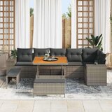  Sjedeća garnitura za vrt 9 kom. 6-Broj sjedala Siva poliratan 100 x 100 x 71 cm | shoptok.hr