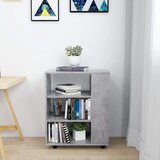 Ormarić s kotačima siva boja betona 60 x 35 x 75 cm drvena | shoptok.hr