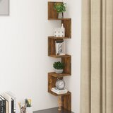 vidaXL Stenska kotna polica dim. hrast 20x20x127,5 cm konstruiran les Cene
