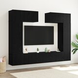 vidaXL 8-delni set stenskih omar iz črnega hrasta, Črna hrastova TV stojala 80x30x30 cm iz Iverne plošče, Stenske TV omare - 2 kosa Črn hrast, 30.5x30x90 cm, narejeno iz Iverne plošče, TV omare 2 kosa Črn hrast 100x30x30 cm iz Iverne plošče Cene
