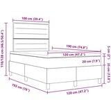  Postelja z vzmetnico z vzglavjem krema 120 x 190 cm blago, (5000128395) Slike