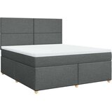 vidaXL Box spring postelja z vzmetnico temno siva 180x200 cm blago | Shoptok.si