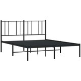  Metalni okvir za krevet s uzglavljem crni 135x190 cm | Eponuda.com