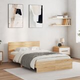 vidaXL Posteljni okvir z vzglavjem sonoma hrast 120x200 cm Cene