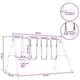  Set vanjskih ljuljački Šareni Čelik i PE - Crvena 3x ljuljačka + klizaljka | shoptok.hr