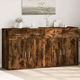 vidaXL Komoda 2 kosa dimljeni hrast 79x38x80 cm inženirski les | Shoptok.si