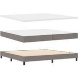  Krevet s opruga kutije Sivo-smeđa 200 x 200 cm tkanina | shoptok.hr