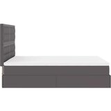  Otomanski krevet s madracima i LED sivi 140x190cm umjetna koža | shoptok.hr
