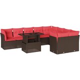 vidaXL 10-delni vrtni komplet sedežnih garnitur z blazinami rjav poli ratan, (5000334781) | Shoptok.si
