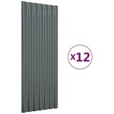 Krovni paneli 12 kom pocinčani čelik antracit 100x36 cm | shoptok.hr