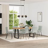 Maison Chic Jedilni stoli - Vzorci stoli 6 kosov svetlo siv žamet A1292, (22031485) | Shoptok.si