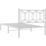  Metalni okvir za krevet s uzglavljem bijeli 100x200 cm | shoptok.hr