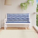 vidaXL Blazina za vrtno klop 2 kosa modro bele črte 150x50x7 cm blago Cene