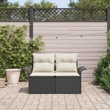  Vrtni kauč s jastukom Crna 141 x 62 x 69cm poliratan | shoptok.hr