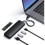 Satechi Aluminium USB-C Hybrid Multiport Adapter, s prostorom za shranjevanje SSD, HDMI 4K, 2 x USB-A 3.1 Gen 2 do 10 Gbps, črn | Shoptok.si