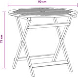  Preklopni vrtni stol Smeđa Ø 90 x 75 cm Čvrsto drvo eukaliptusa | shoptok.hr