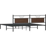  Posteljni okvir brez vzmetnice rjavi hrast 193x203 cm inž. les, (21829516) | Shoptok.si